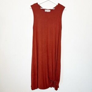 Philosophy Rust Front Hem Knot Sleeveless Midi Dress L
